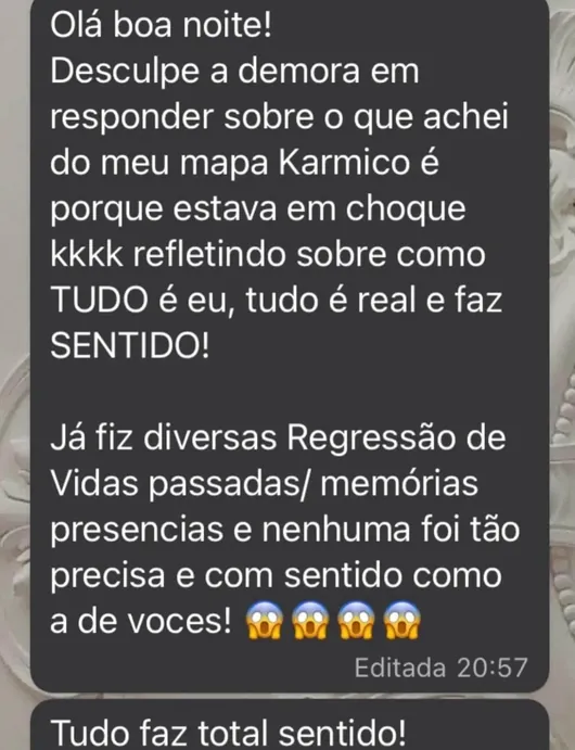 Depoimento sobre o Mapa Kármico