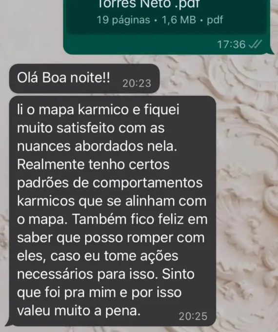 Depoimento sobre o Mapa Kármico