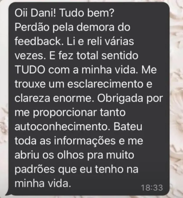 Depoimento sobre o Mapa Kármico