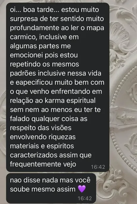 Depoimento sobre o Mapa Kármico
